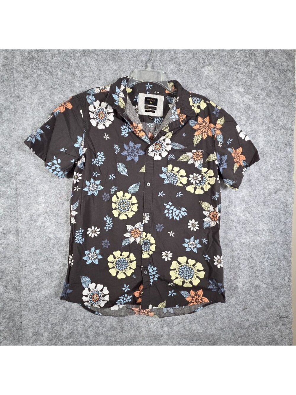 Quiksilver Sunset Floral Short-Sleeve Shirt Button Front Modern Fit Men's Sz XL